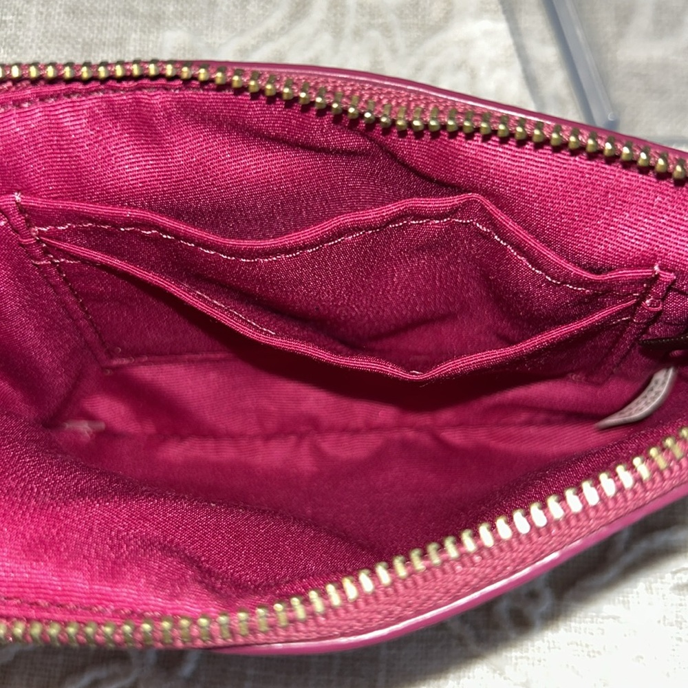 Coach NWT Coated Cranberry Shade Star Canyon Print F64239 Corner Zip Wristlet - Picture 11 of 15